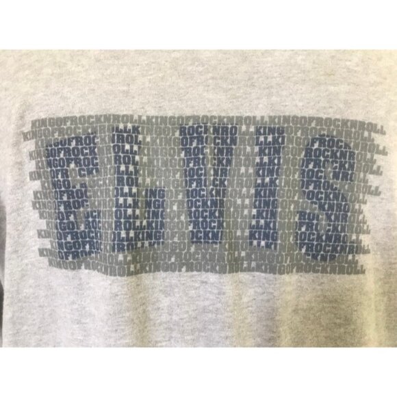 Vintage 1999 ELVIS T-Shirt Mens Size 2XL Gray Navy Designed For Elvis Graceland - Picture 3 of 8